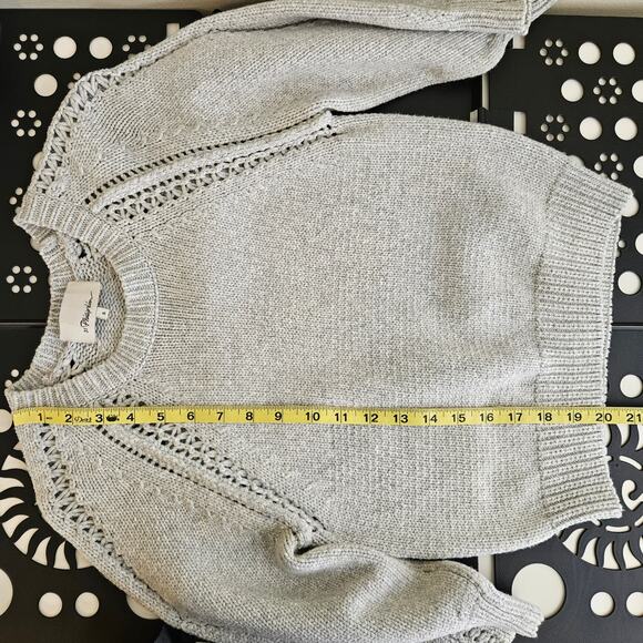 3.1 Phillip Lim Women's Gray Knit 3/4 Sleeve Sweater | Small | FLAWS - Picture 8 of 16